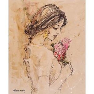 Moazzam Ali, Flower & Flower Series, 20 x 24 Inch, Watercolor on Paper, Figurative Painting, AC-MOZ-148